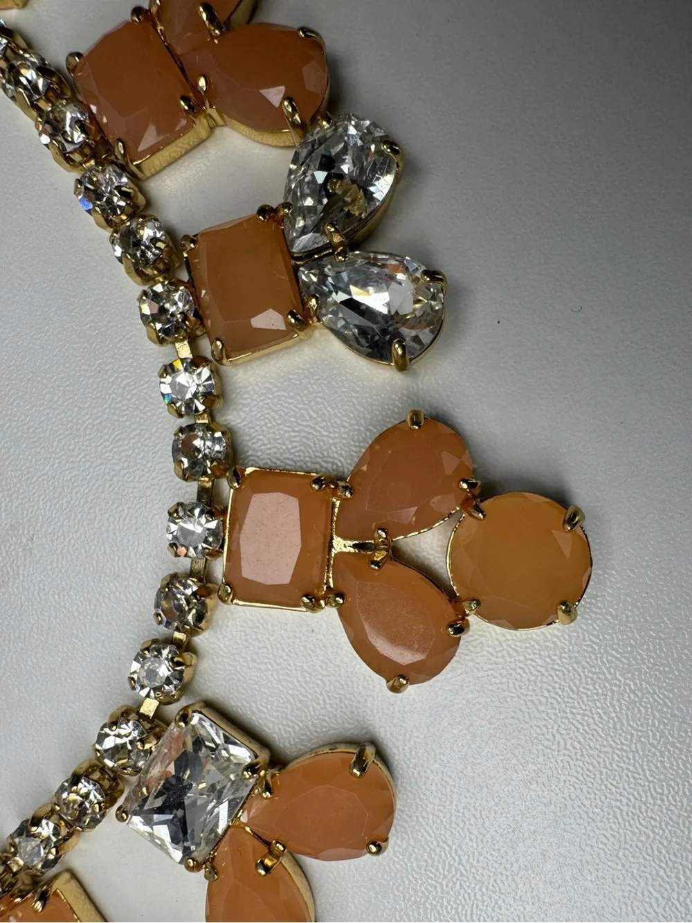 Kate Spade Statement Necklace Apricot Peach 12 KT  Gold Plated Secret Garden 18